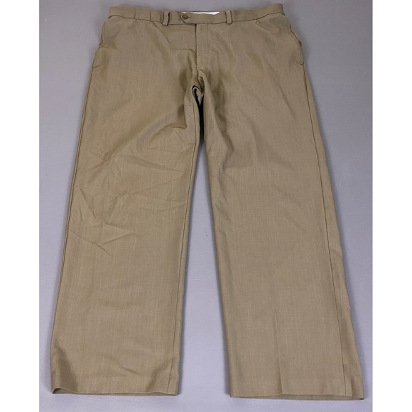 Haggar Other - Haggar Khaki Dress Pants Men's Size 40x30 Tan No Iron Business Casual Flat Front